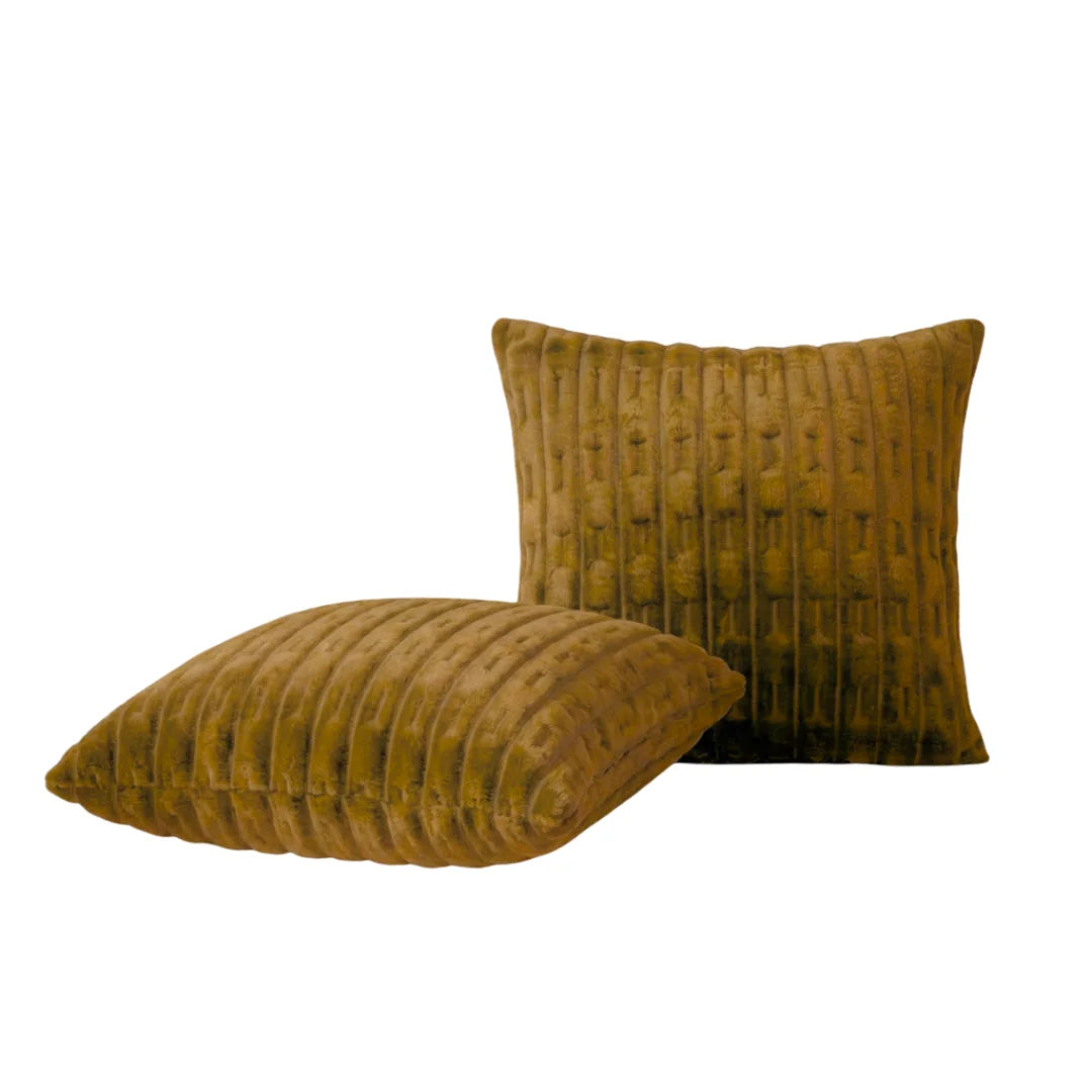 Embossed Fleece Cushion – Rich Texture & Hidden Zip (Pack of 2)
