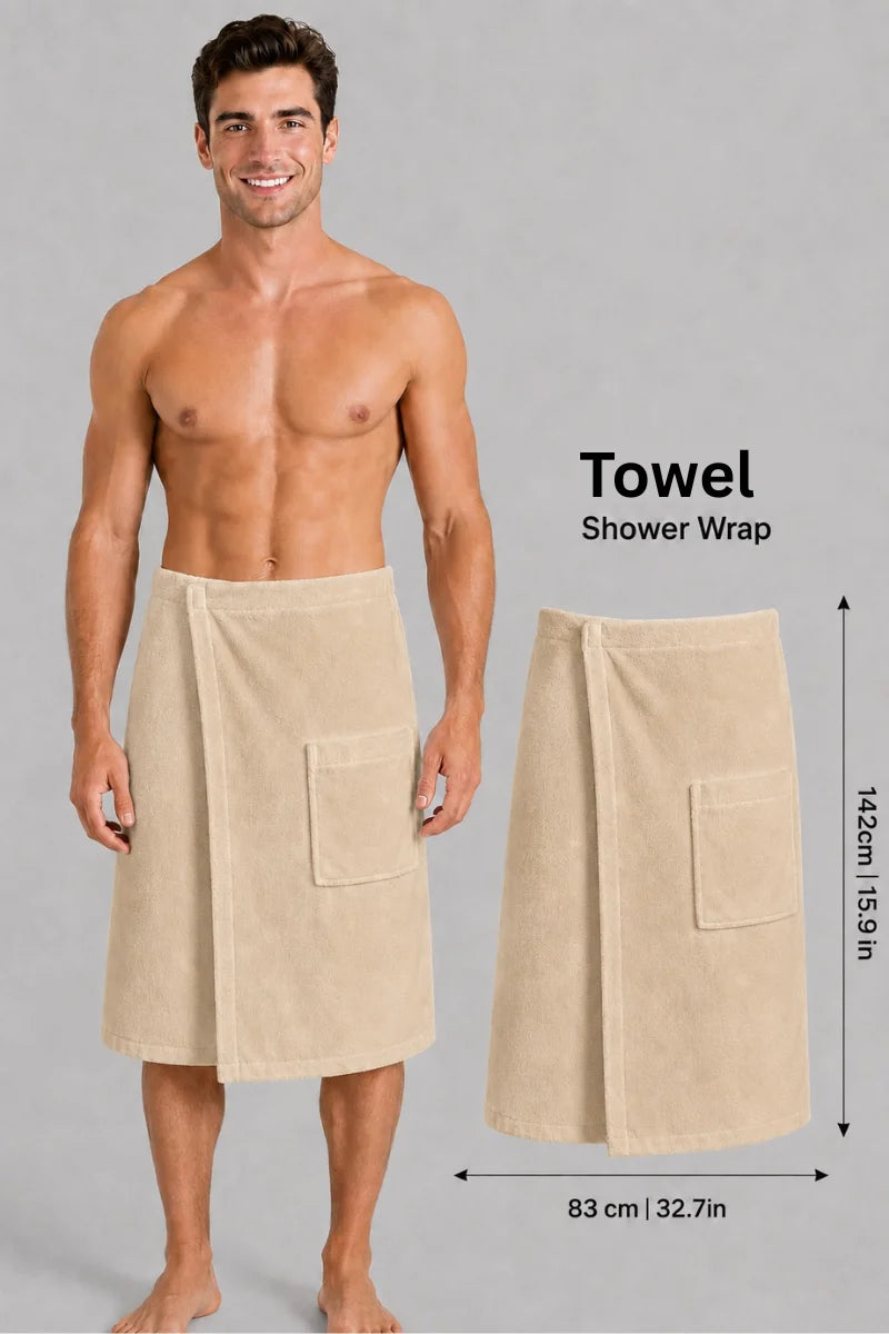 Men's Shower Wrap | Terry Fabric | Highly Absorbent | Available in 7 Colors