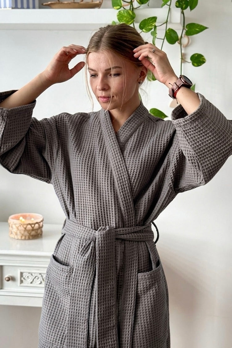 Waffle Bathrobe | beautiful diet yarn Bathrobe Set | men and women | Soft & Stylish