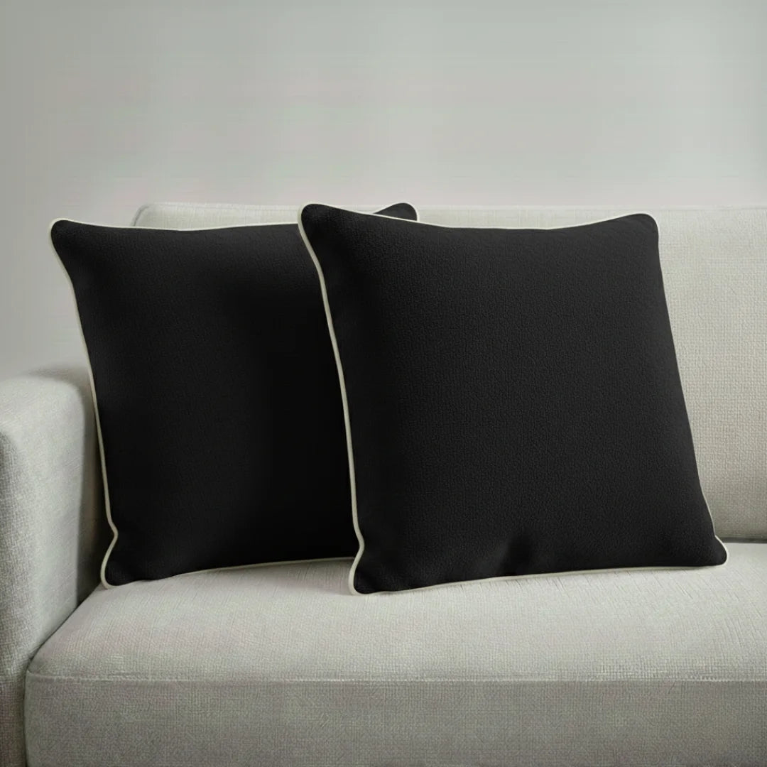 Modern Terry Cushion – Soft Texture & Hidden Zip (Pack of 2)