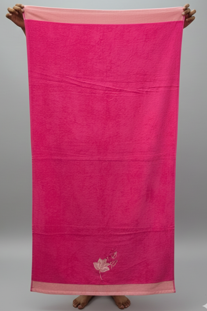 Pink Velvet Embroedry Towel pack of 2 | 30x60 inches | Embroedry set SALE