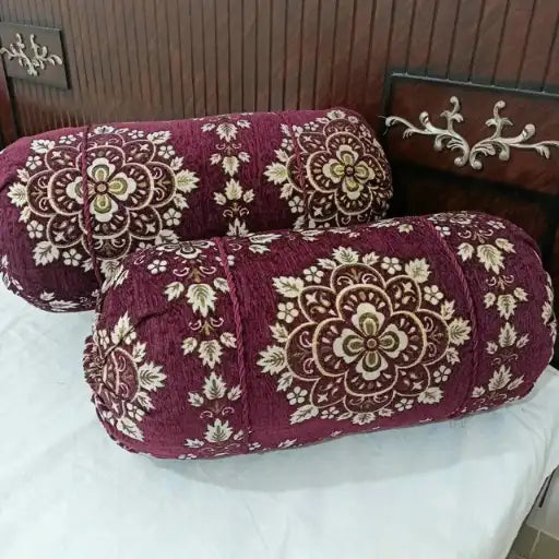 Velvet Jacquard Round/GOLL Pillow Covers – Pack of 2