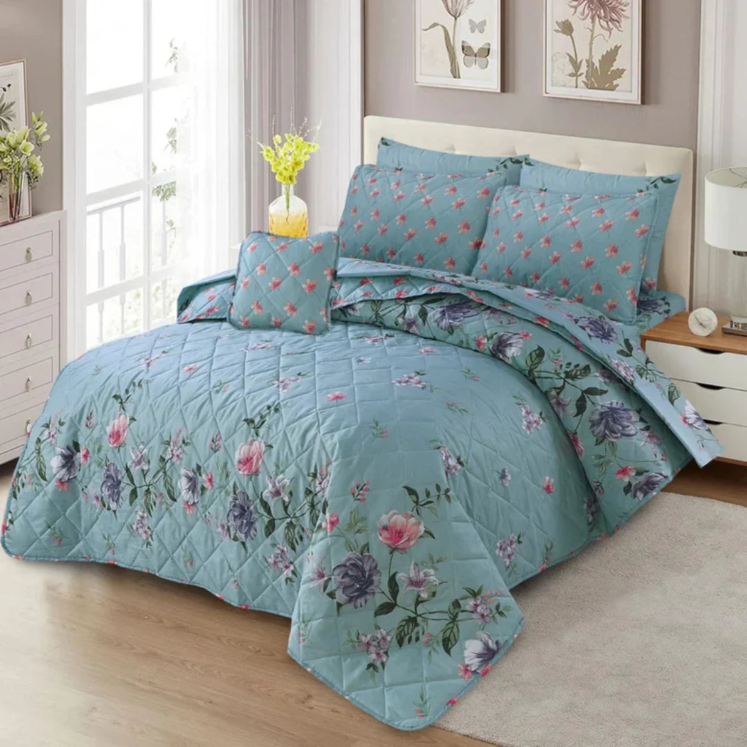 Signature Sky Leaf Cotton Comforter Set – 7 Pieces