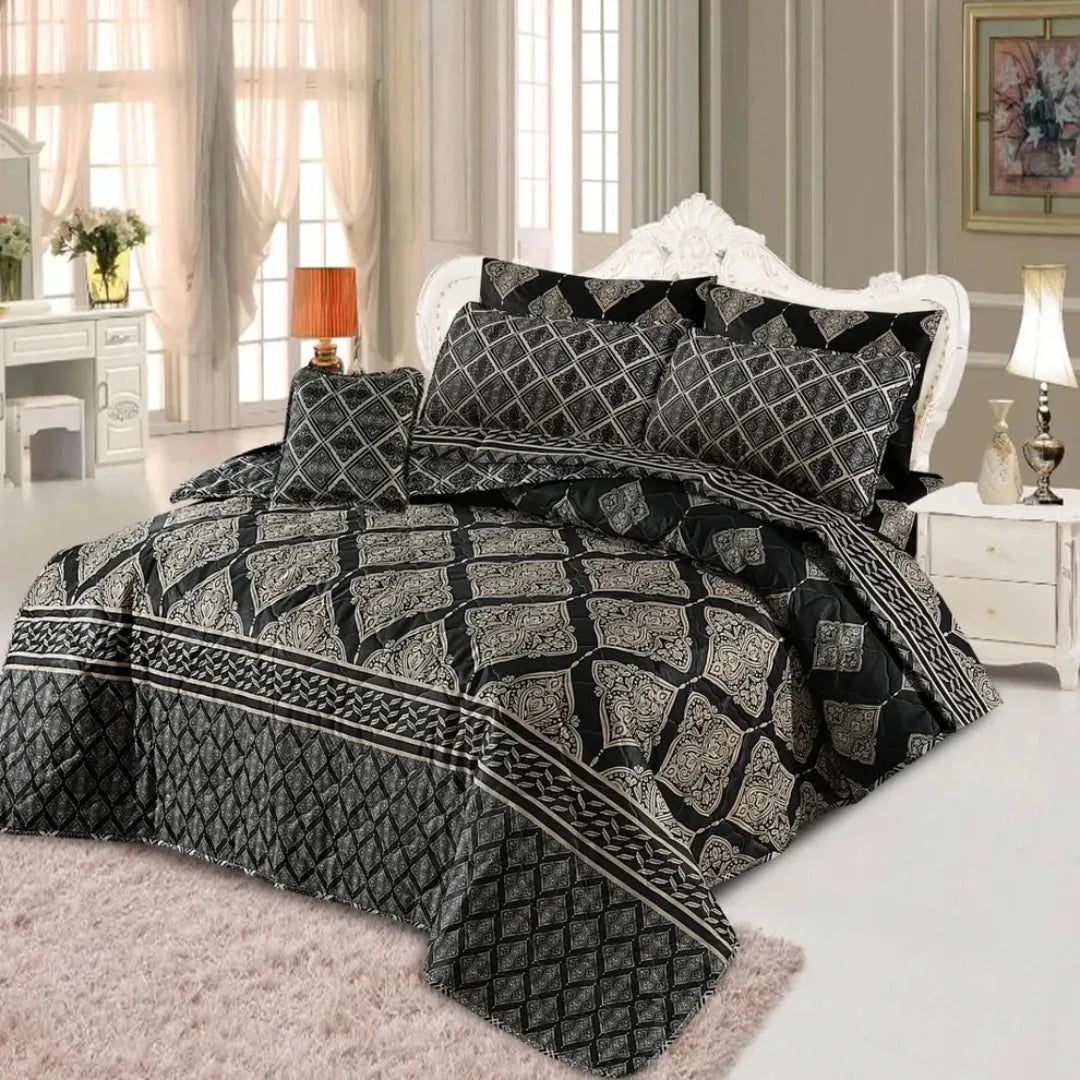 Signature Black Palermo Cotton Comforter Set – 7 Pieces