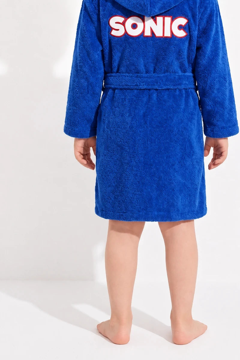 Sonic Hooded Kids Bathrobe – Royal Blue (Ages 4, 6, & 8)