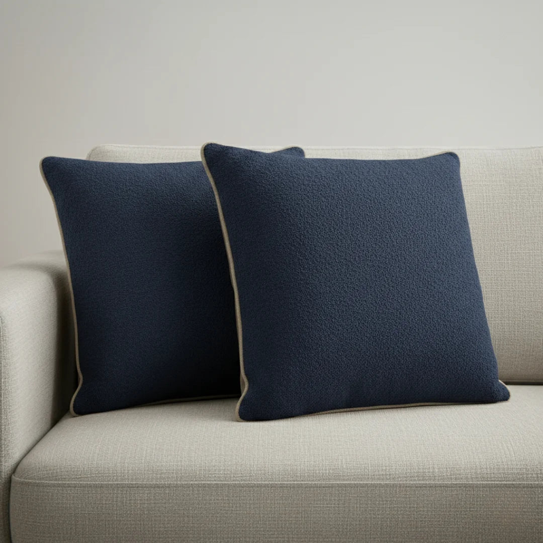 Modern Terry Cushion – Soft Texture & Hidden Zip (Pack of 2)