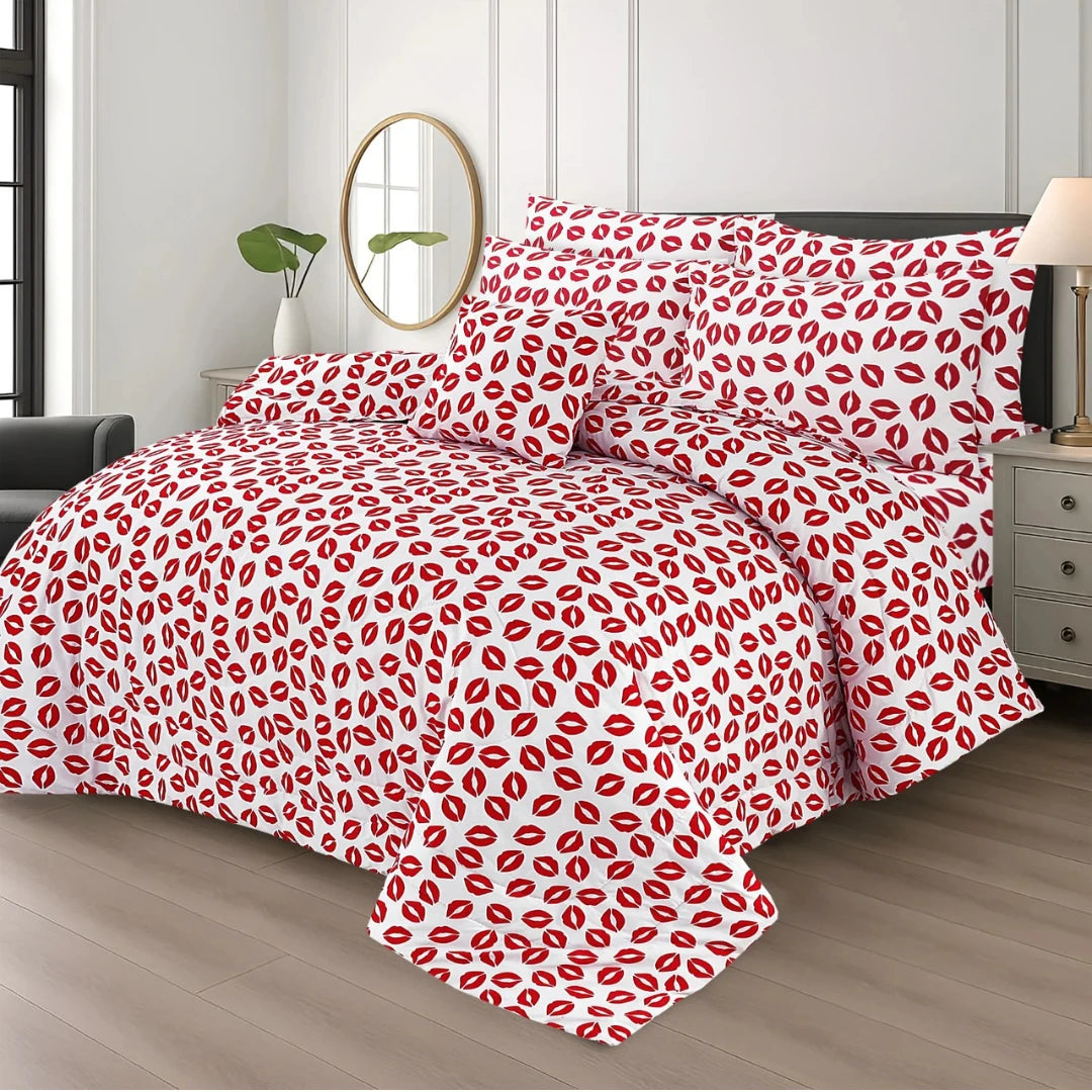Signature Lips Cotton Comforter Set – 7 Pieces