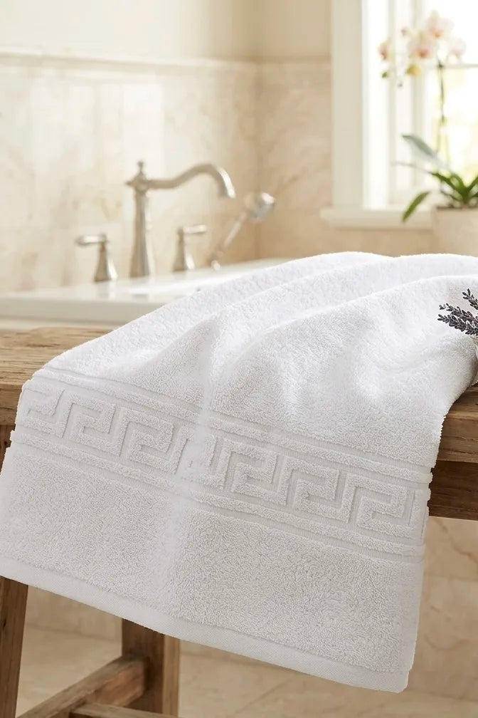 Greek Towel White | 100% Cotton | 550 GSM Bath Towel