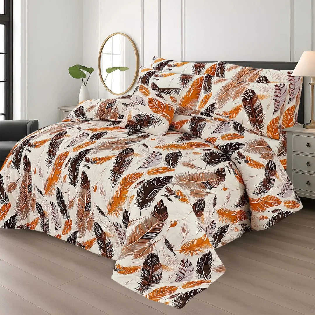 Gray Arctic Ash-1011 Cotton Comforter Set – 7 Pieces
