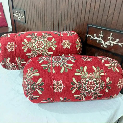 Velvet Jacquard Round/GOLL Pillow Covers – Pack of 2