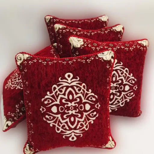 5-Piece Velvet Jacquard Cushion Covers Set