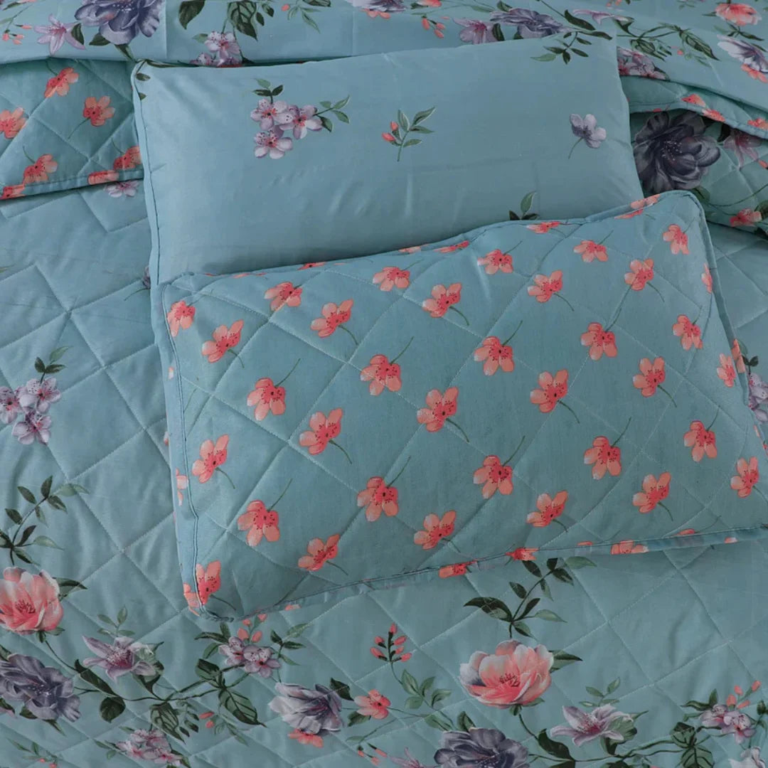 Signature Sky Leaf Cotton Comforter Set – 7 Pieces