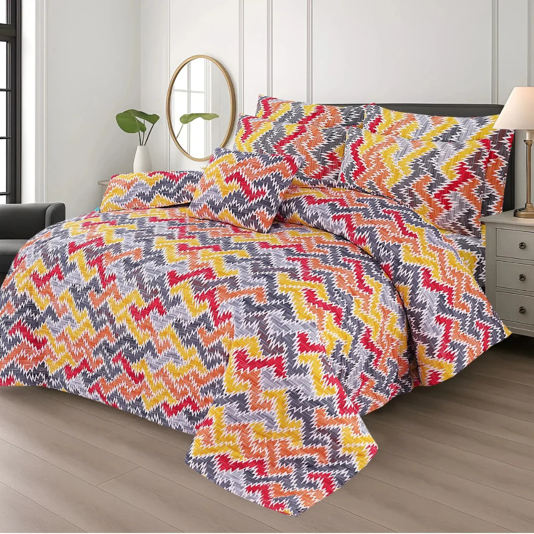 Ophellie Ash-1016 Cotton Comforter Set – 7 Pieces