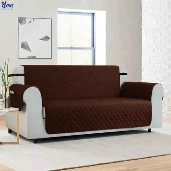 Ultrasonic Quilted Sofa Protector (Dark Brown Color)