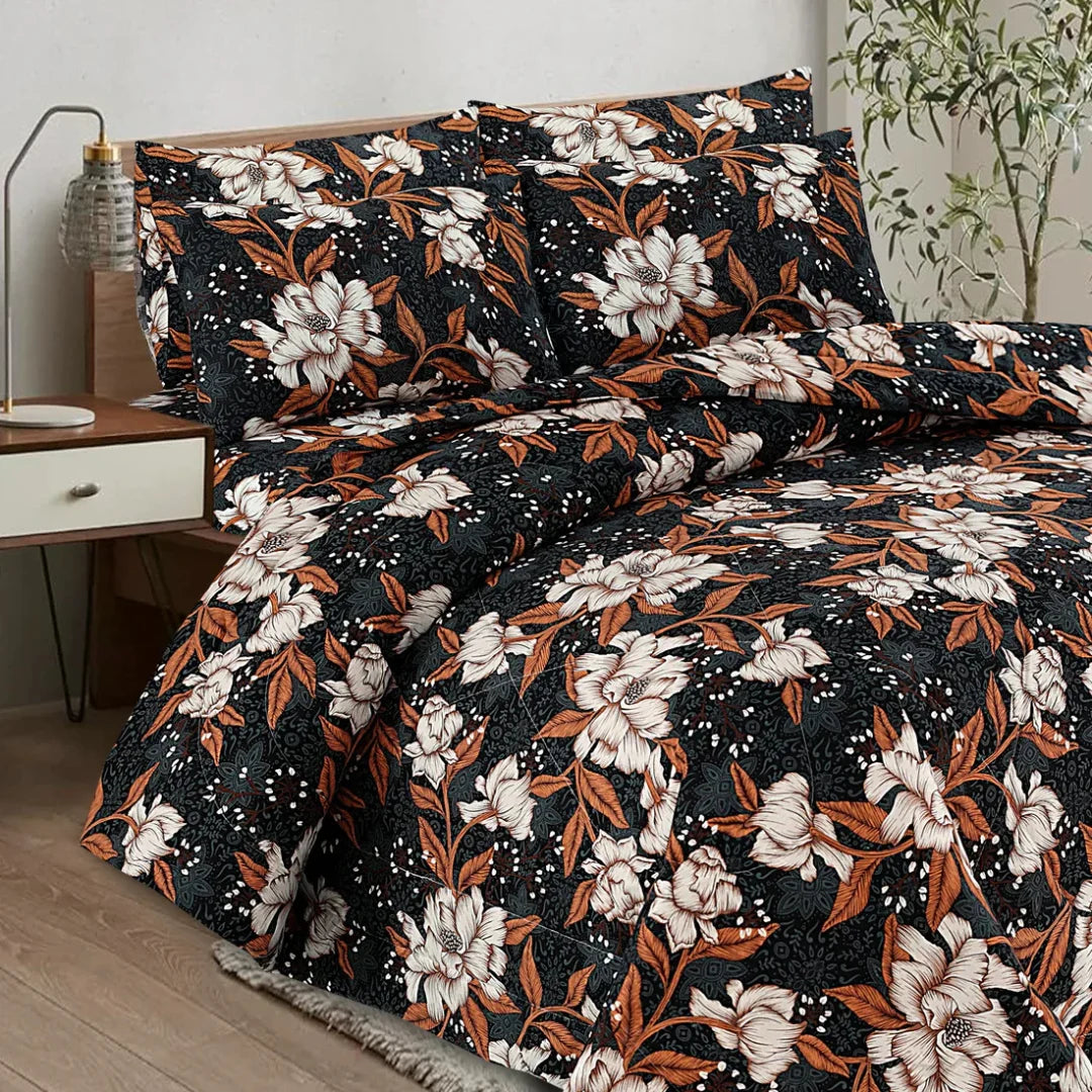 Floral ASH-1011 Cotton Comforter Set – 7 Pieces