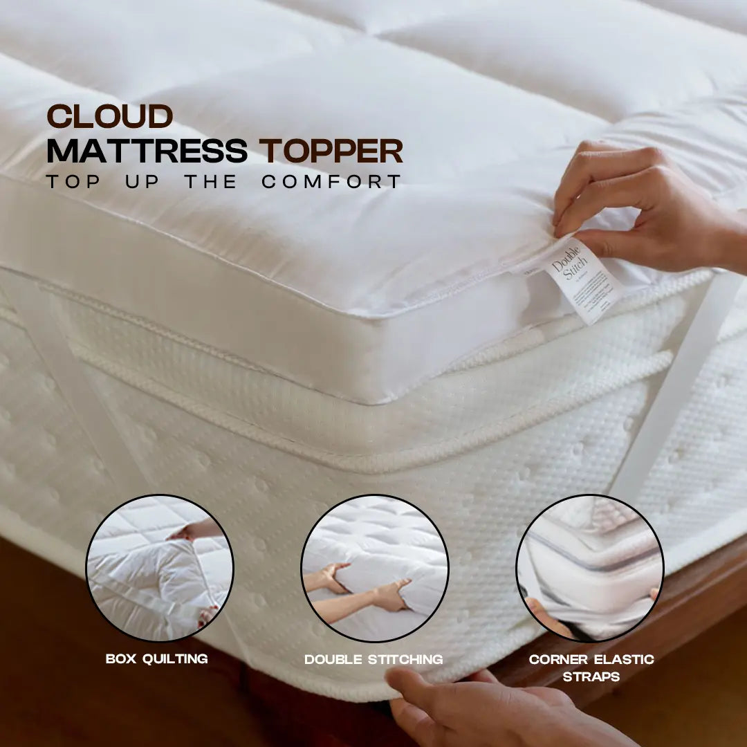 Square Quilted Mattress Topper – King Size (72 x 78 Inches)