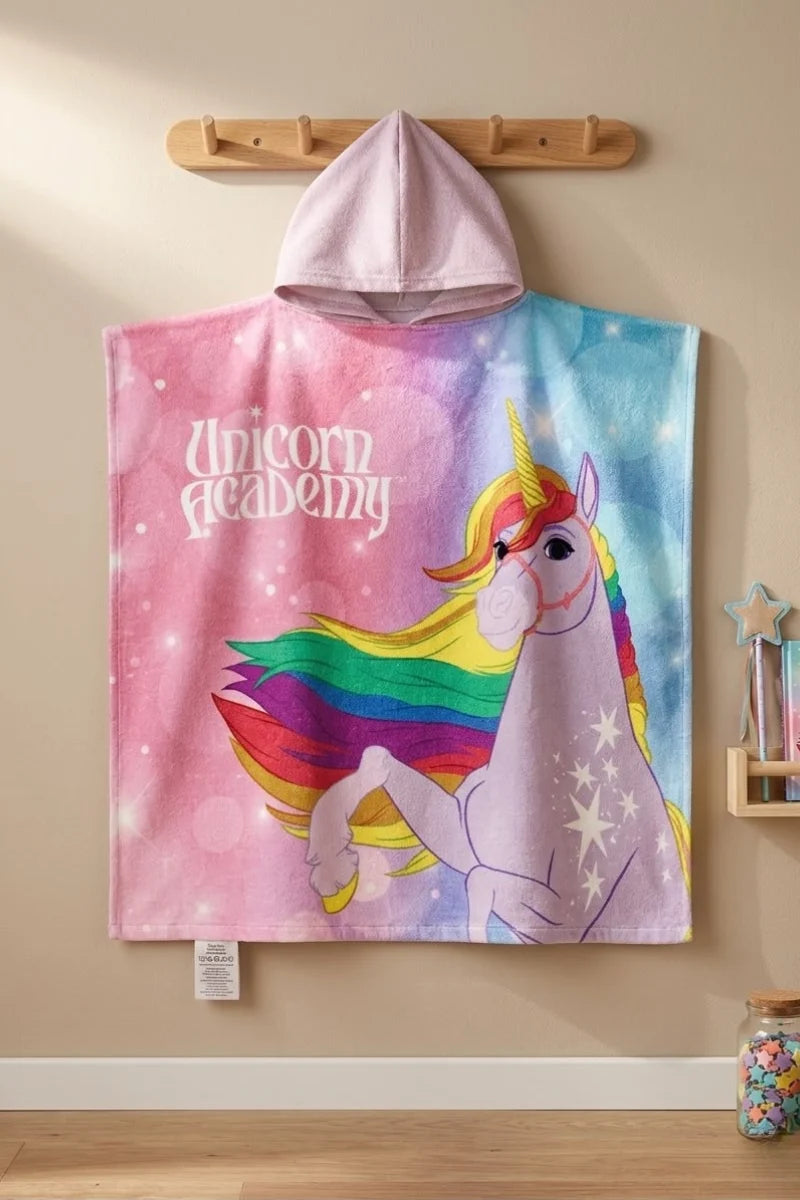 Kids Unicorn Hooded Poncho Towel – Soft & Absorbent