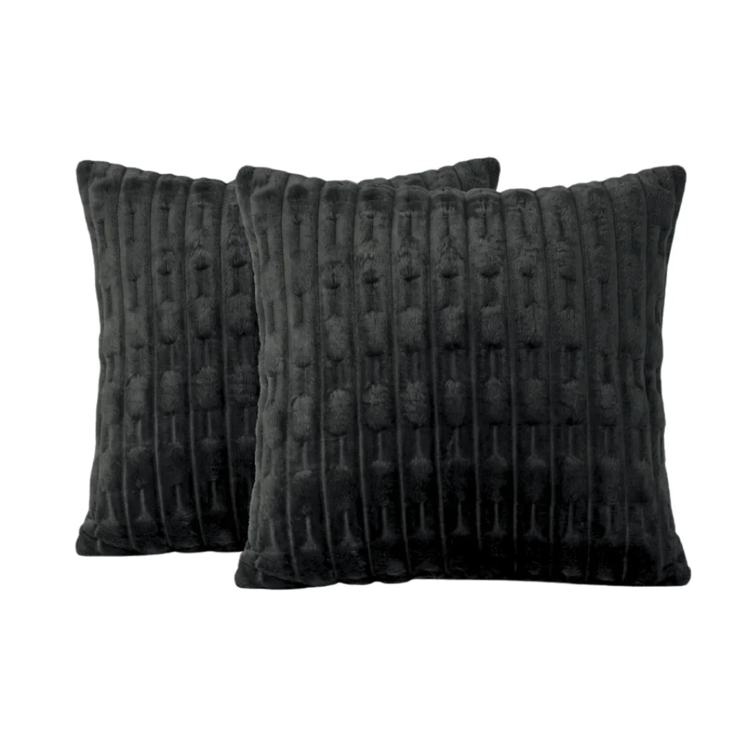 Embossed Fleece Cushion – Rich Texture & Hidden Zip (Pack of 2)