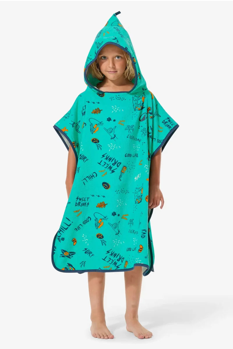 Kids Hooded Changing Poncho - Allov Green