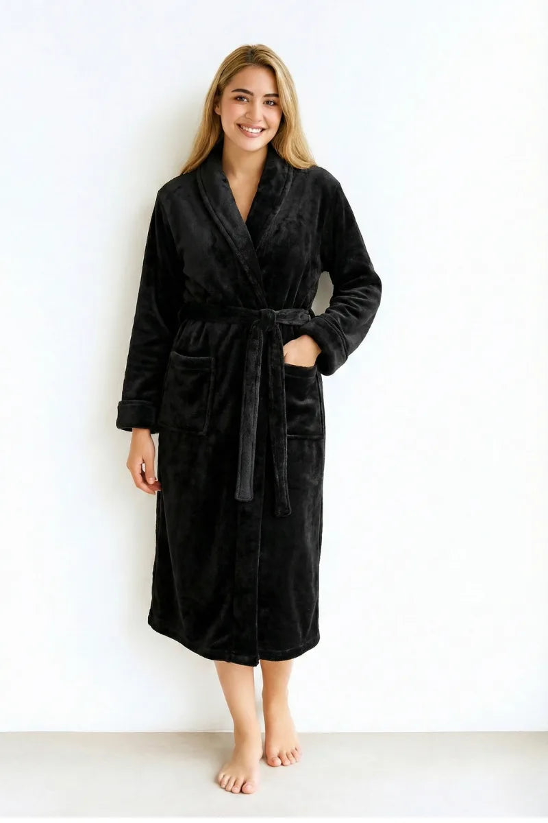 Velvet bathrobe multi colours – Long Shawl Collar | 100% cotton