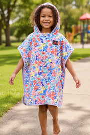 Kids Beach & Surf Hooded Poncho – Floral Biscus