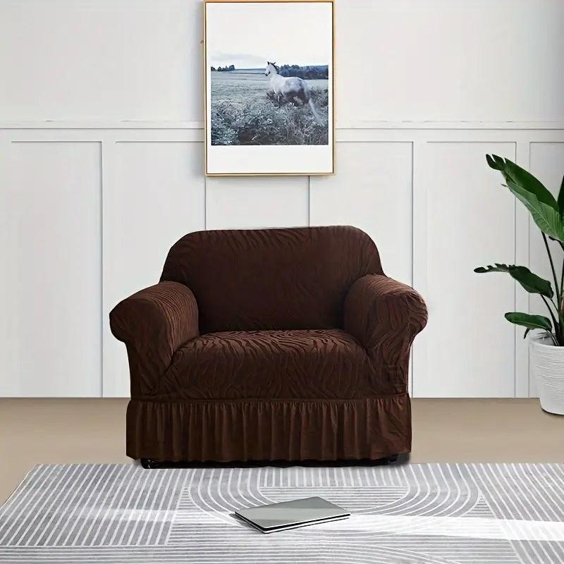 Zebra Stripe Gersey Sofa Covers (Brown)