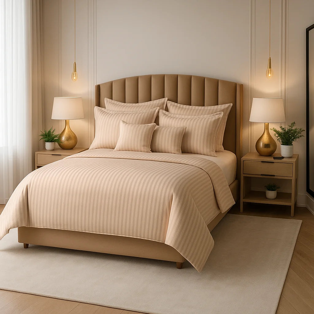 Skin Satin Stripe Duvet Covers Set – 8 Pieces