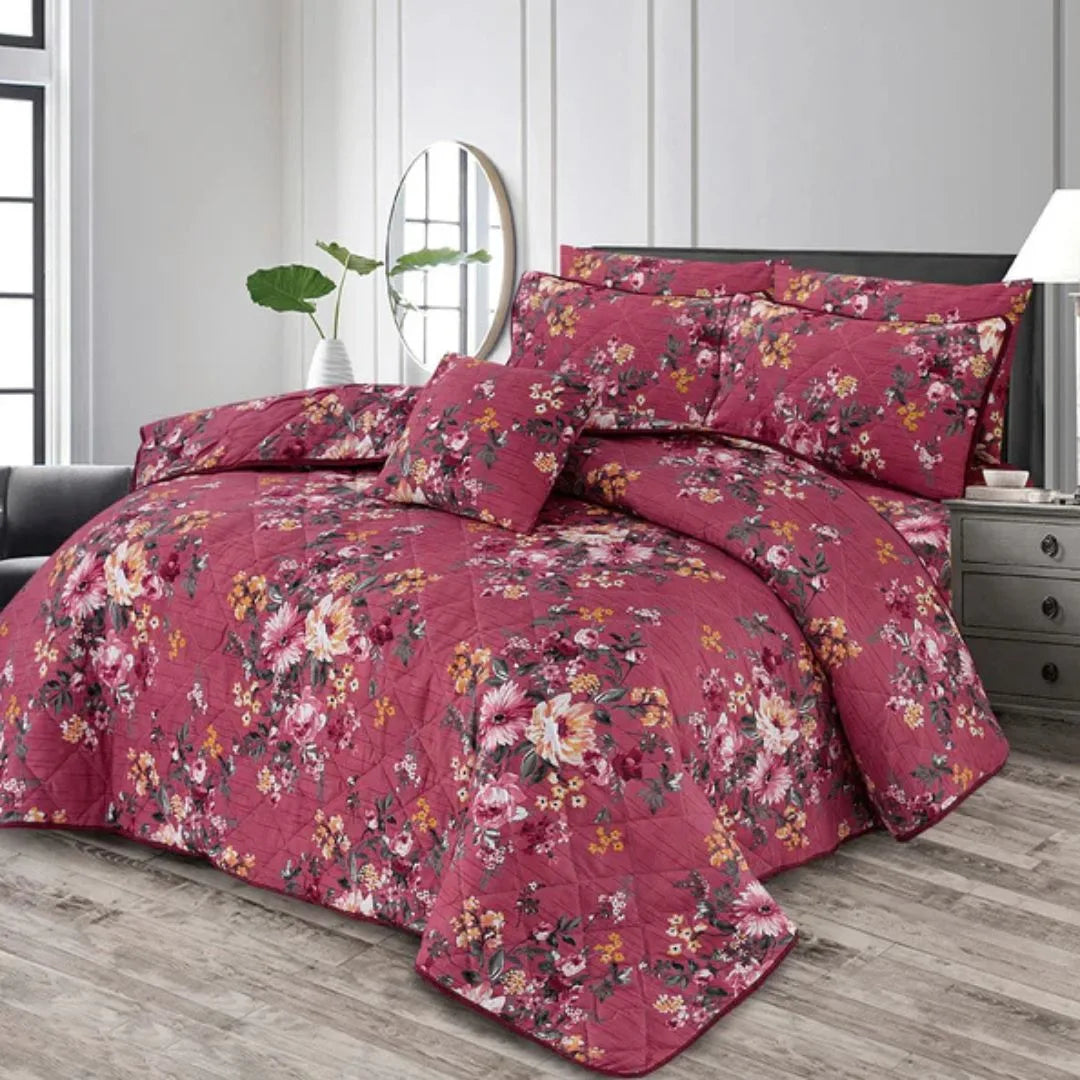 Pink M.Z Cotton Comforter Set – 7 Pieces