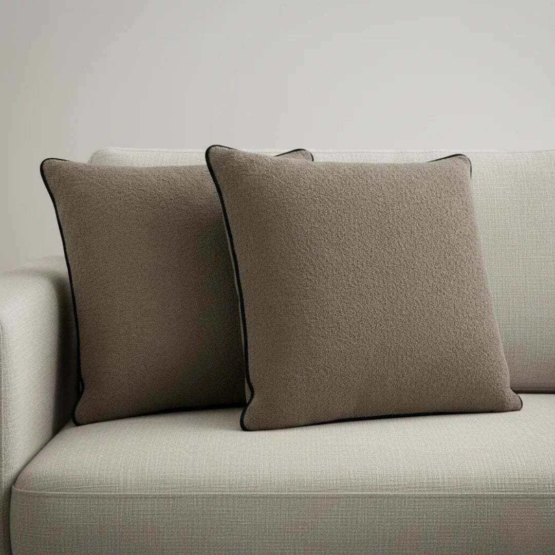 Modern Terry Cushion – Soft Texture & Hidden Zip (Pack of 2)