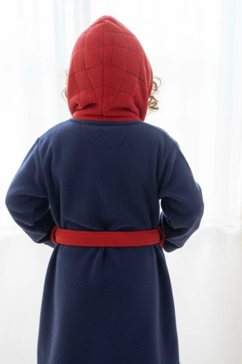 Spider man Hooded Kids Bathrobe – navy (Ages 4, 6, & 8)