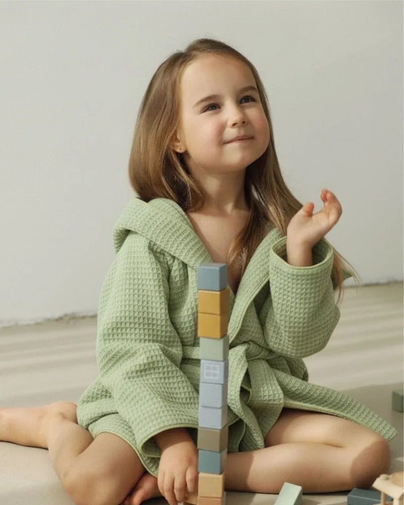Premium Kids Bathrobe | Waffle Texture, 100% Cotton (Ages 4-6 Years)