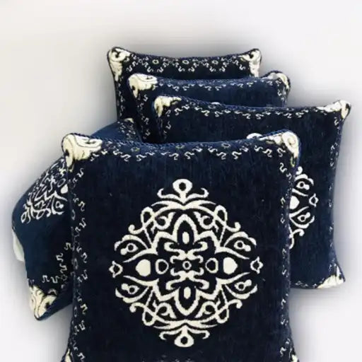 5-Piece Velvet Jacquard Cushion Covers Set