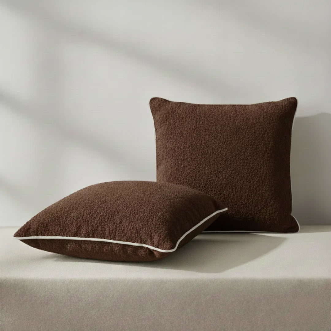 Modern Terry Cushion – Soft Texture & Hidden Zip (Pack of 2)