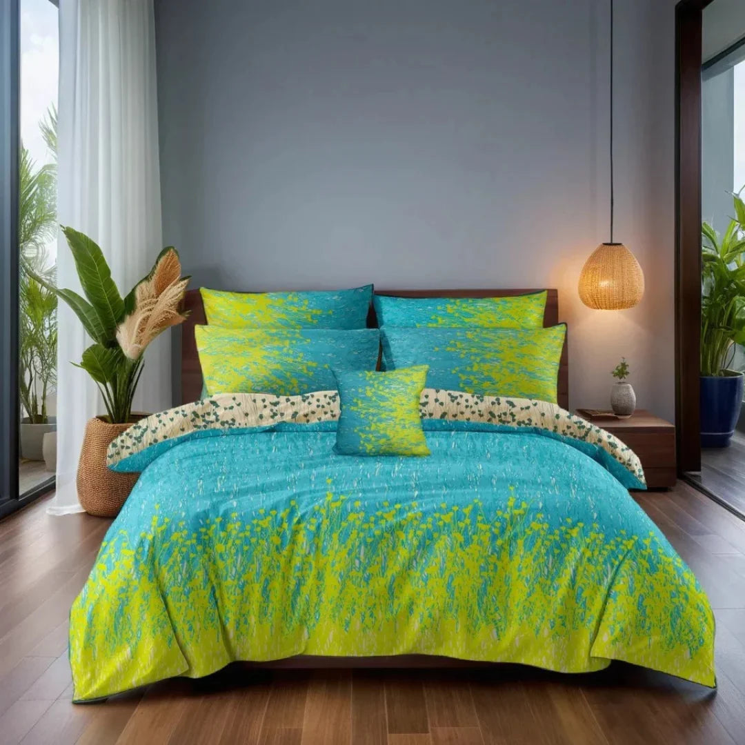 Saag Ash-1012 Cotton Comforter Set – 7 Pieces