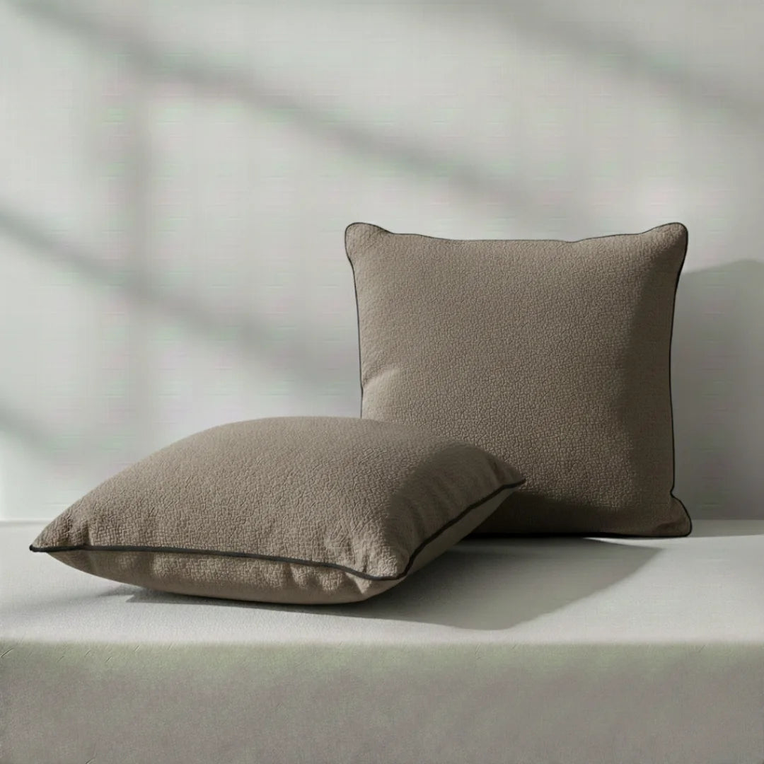Modern Terry Cushion – Soft Texture & Hidden Zip (Pack of 2)