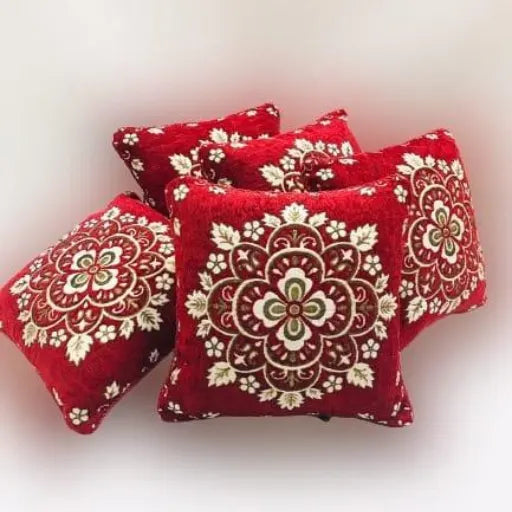 5-Piece Velvet Jacquard Cushion Covers Set