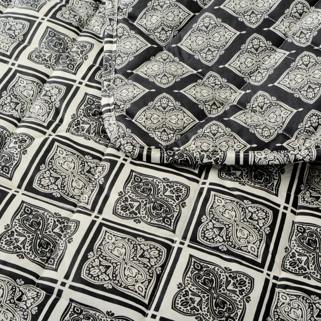 Signature Black Cotton Comforter Set – 7 Pieces