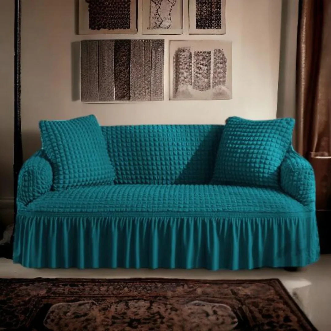 Frill Bubble Mesh Sofa Cover (Zinc Color)