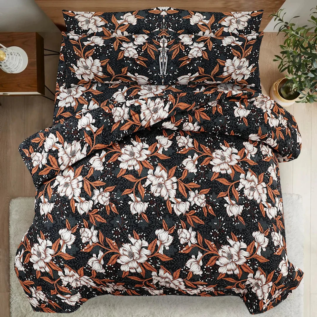 Floral ASH-1011 Cotton Comforter Set – 7 Pieces