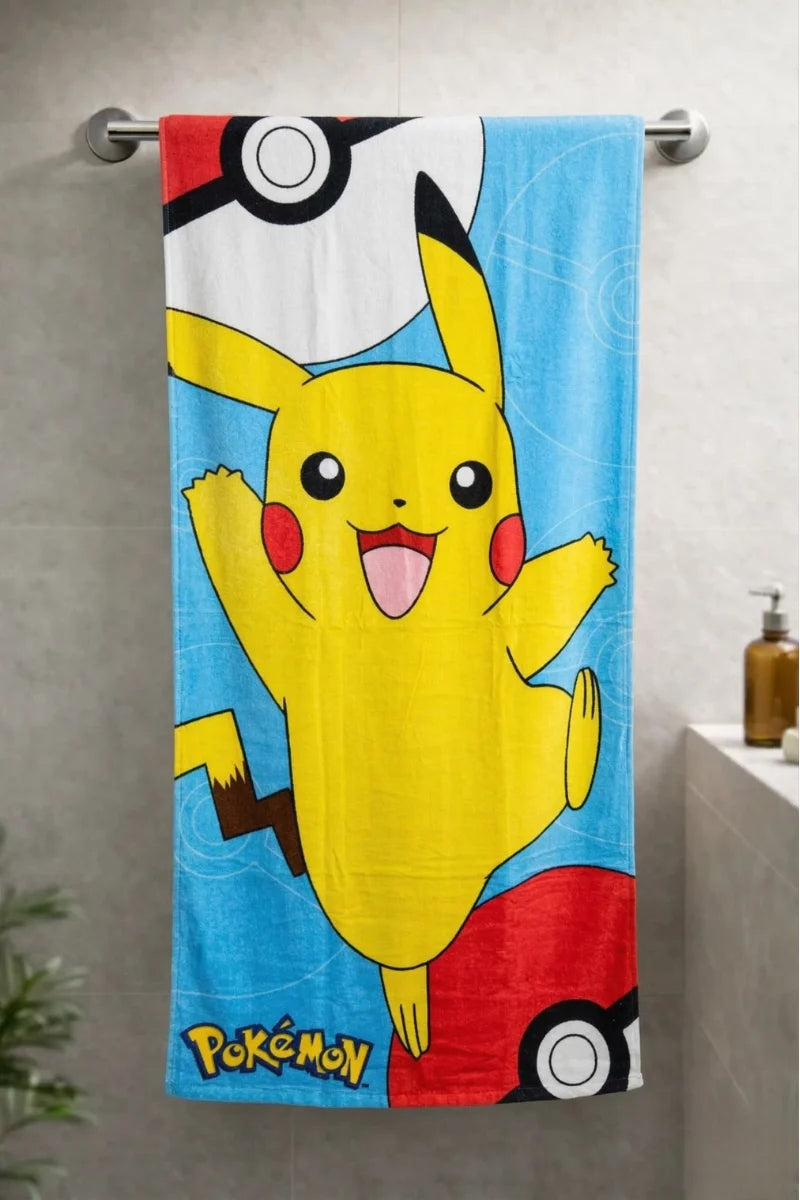 Pikachu Pokémon Cartoon Bath Towel – Soft and Absorbent Kids Towel