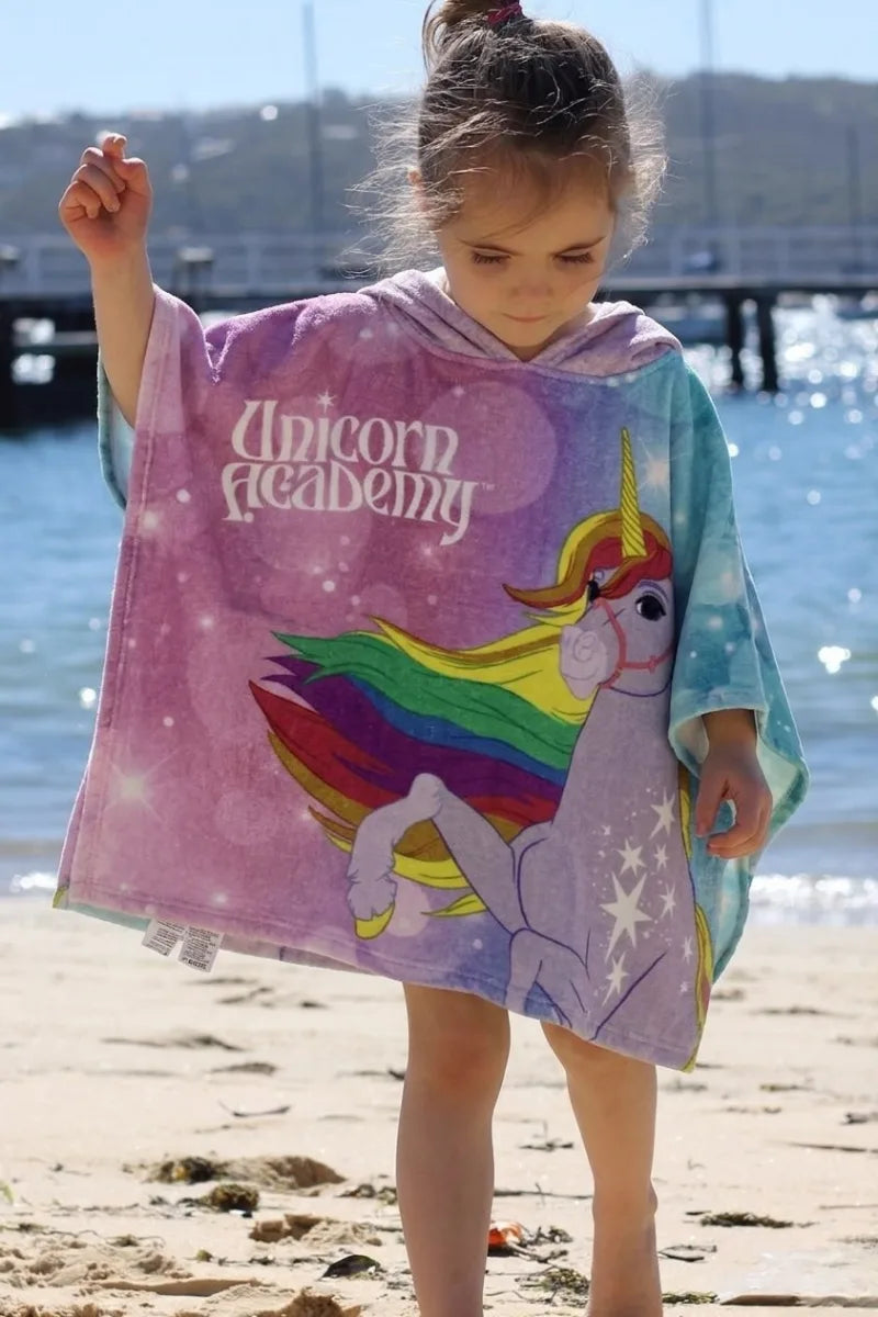 Kids Unicorn Hooded Poncho Towel – Soft & Absorbent