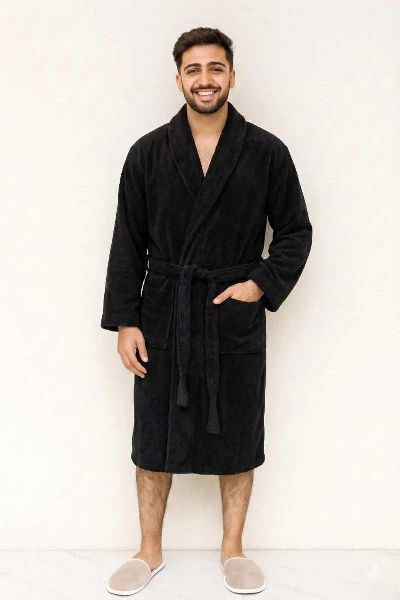 Velvet bathrobe multi colours – Long Shawl Collar | 100% cotton