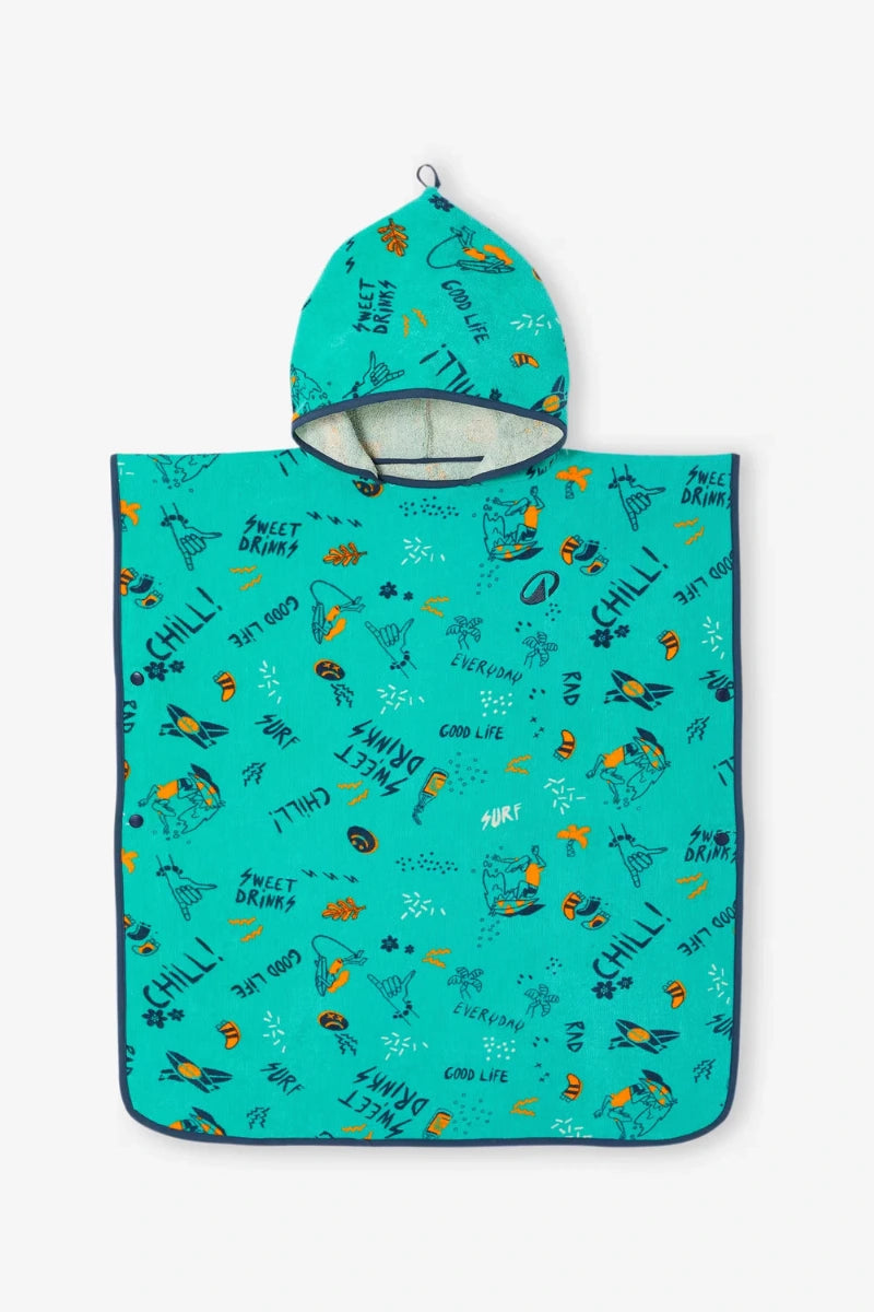 Kids Hooded Changing Poncho - Allov Green