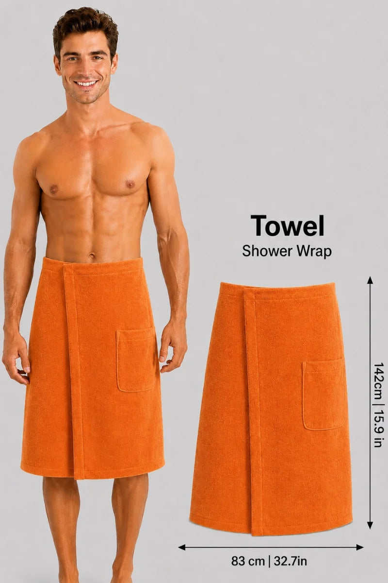 Men's Shower Wrap | Terry Fabric | Highly Absorbent | Available in 7 Colors