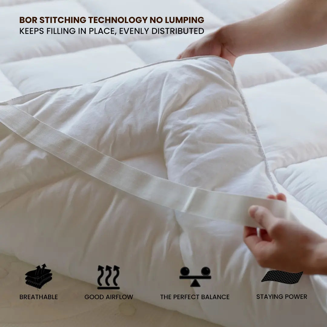 Square Quilted Mattress Topper – King Size (72 x 78 Inches)