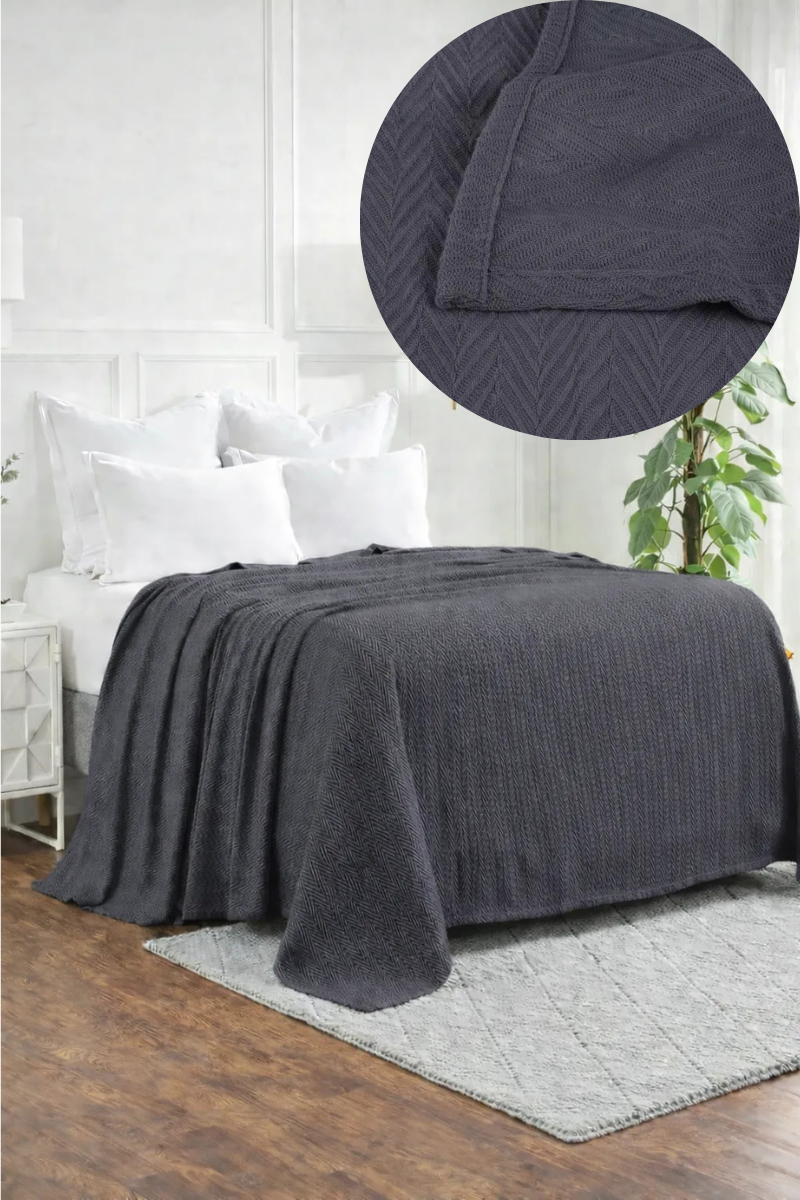 Zig-Zag Chevron All-Season Cotton Bedding Blanket