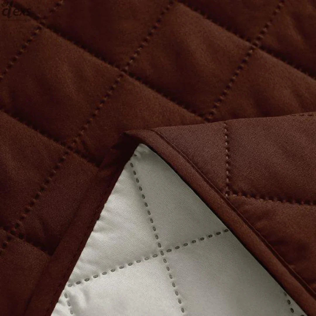 Ultrasonic Quilted Sofa Protector (Dark Brown Color)