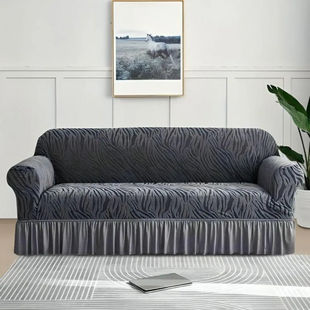 Zebra Stripe Gersey Sofa Covers (Gray)