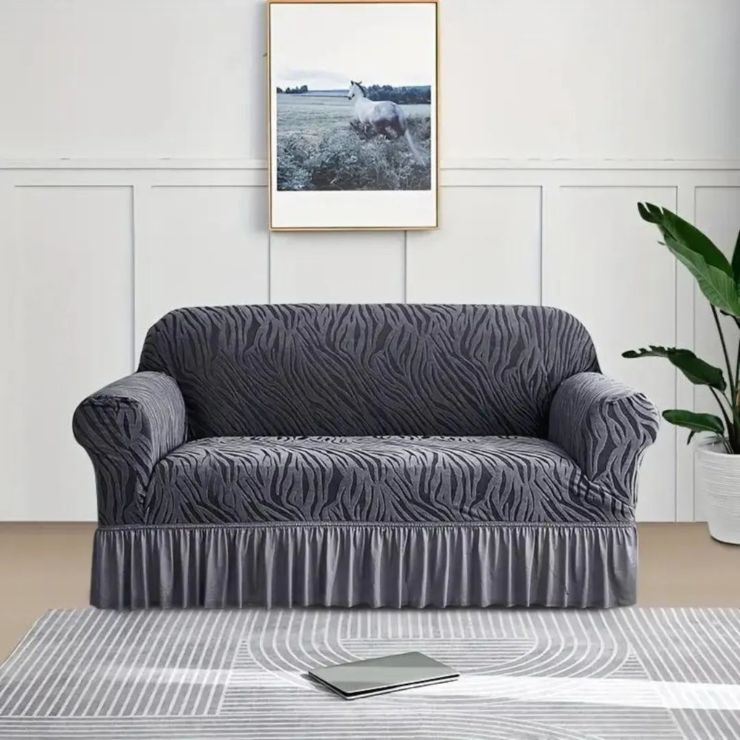 Zebra Stripe Gersey Sofa Covers (Gray)