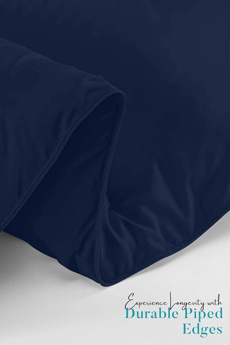 Soft Navy Blue Quilted Comforter with Corner Tabs